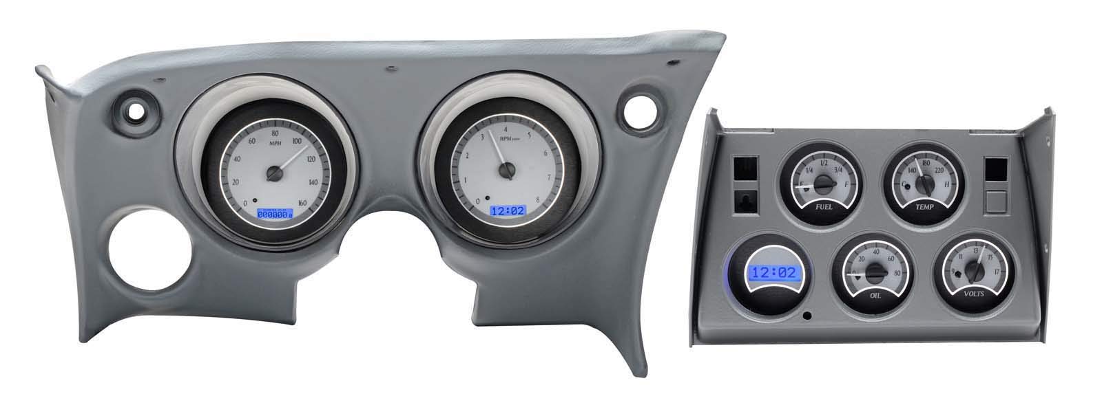 VHX System, Satin Alloy Style Face, Blue Dis 1968-77 Chevy Corvette