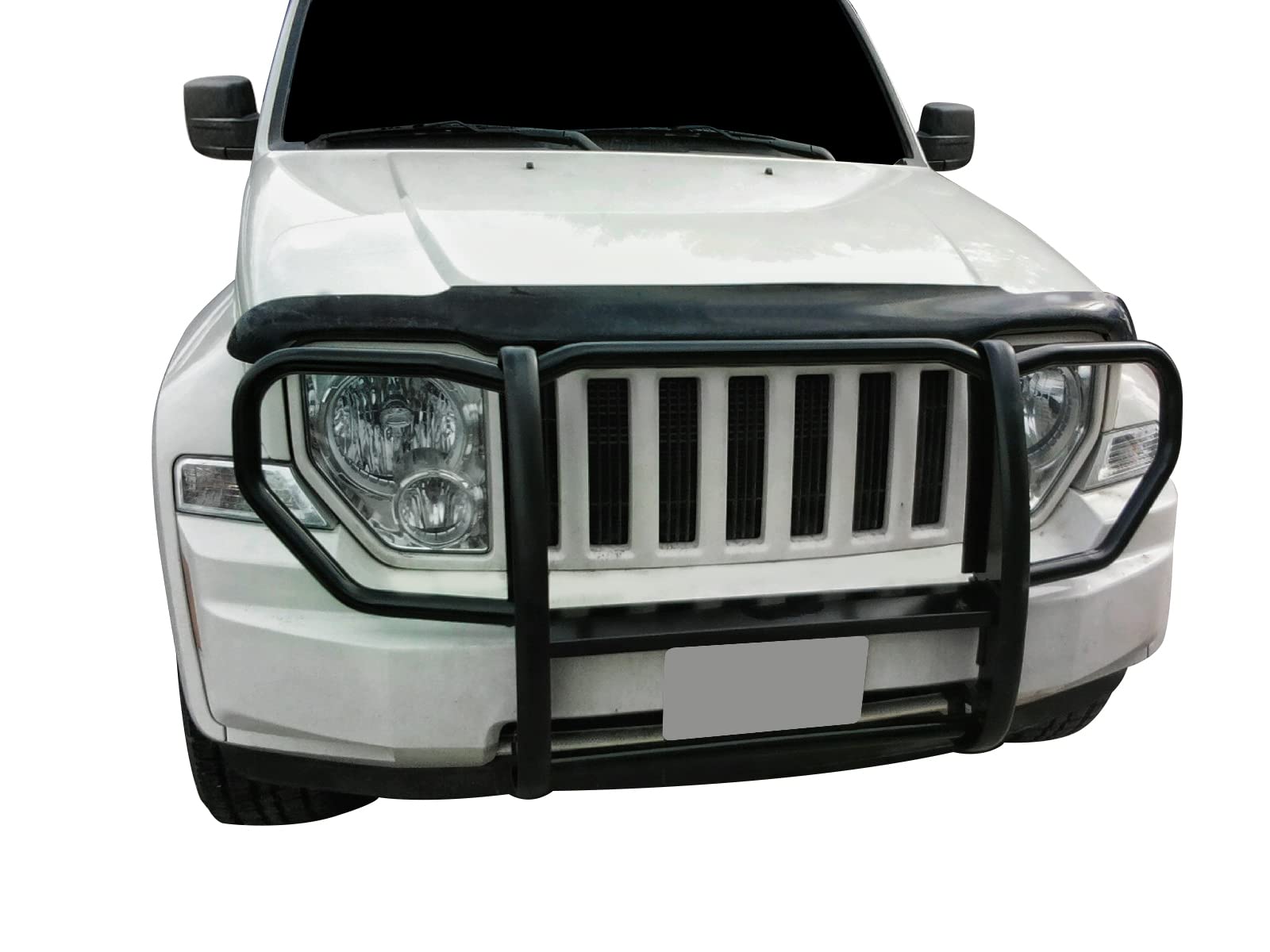 Bumper Guard Black Horse Grille brush 1-Piece Black Compatible with 2008-2012 Jeep Liberty-17A086400A