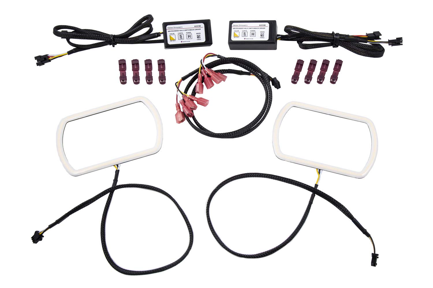 Switchback Diode Dynamics White+Signal Rounded Rectangle Halos