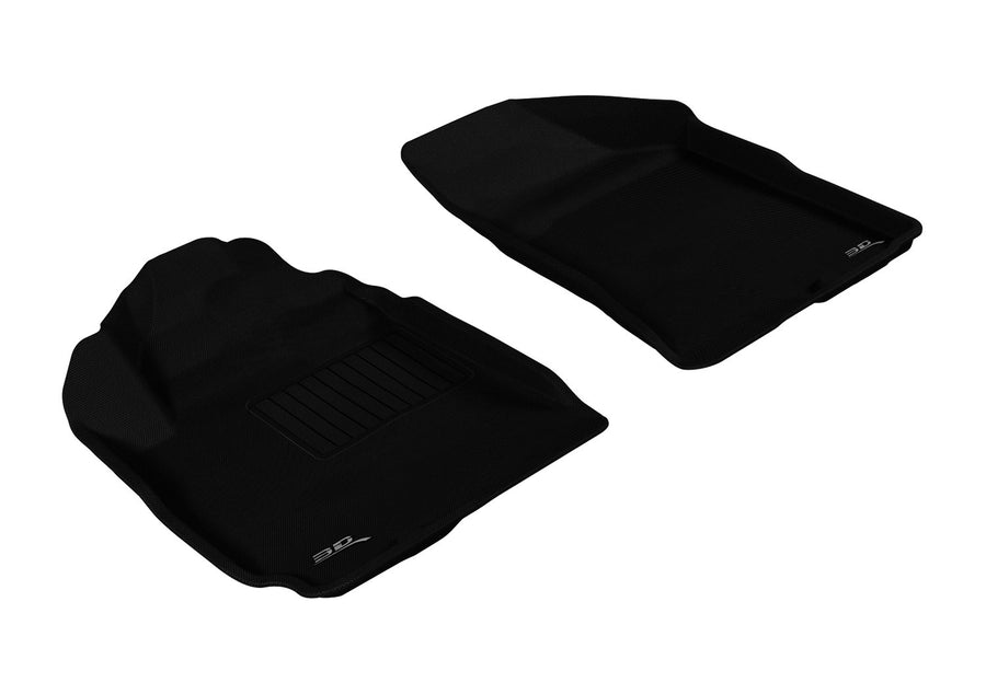 MAXpider 3D Front Row Custom Fit All-Weather Floor Mat for Select Hyundai Santa Fe Models - Kagu Rubber (Black)