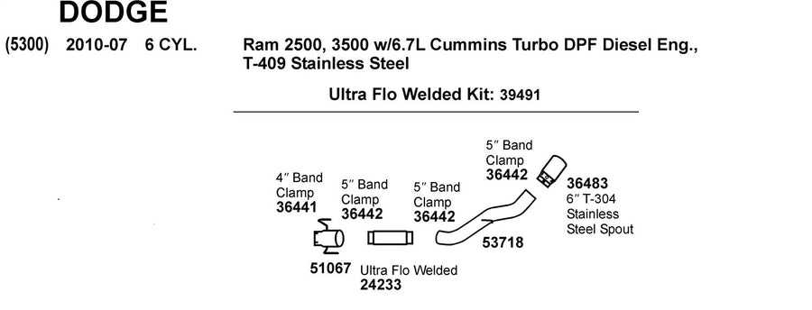 Exhaust Pipe Dynomax 51067 for Ram 3500