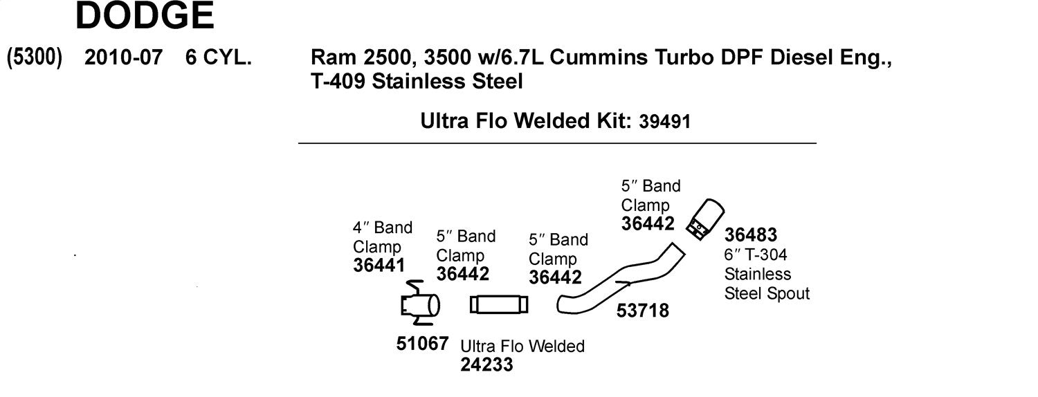 Exhaust Tail Pipe Dynomax 53718 for Ram 3500