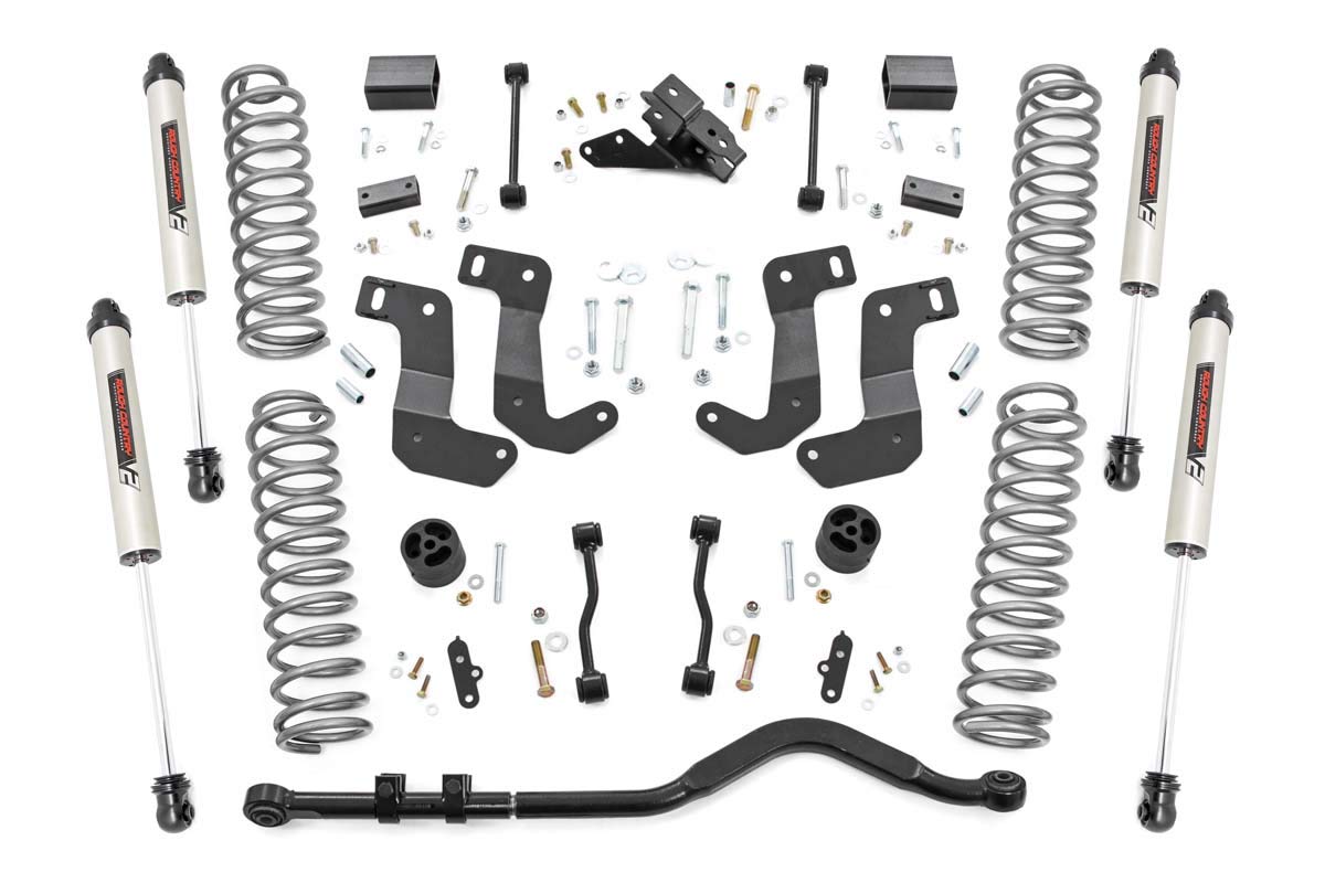 3.5" Rough Country Lift Kit w/ V2 Shocks for Jeep Wrangler Unlimited JL (2018-2023) 4-Door - Fits up to 35" Tires
