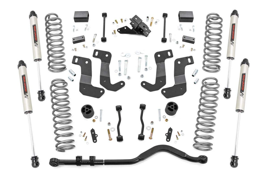 3.5" Rough Country Lift Kit w/ V2 Shocks for Jeep Wrangler Unlimited JL (2018-2023) 4-Door - Fits up to 35" Tires