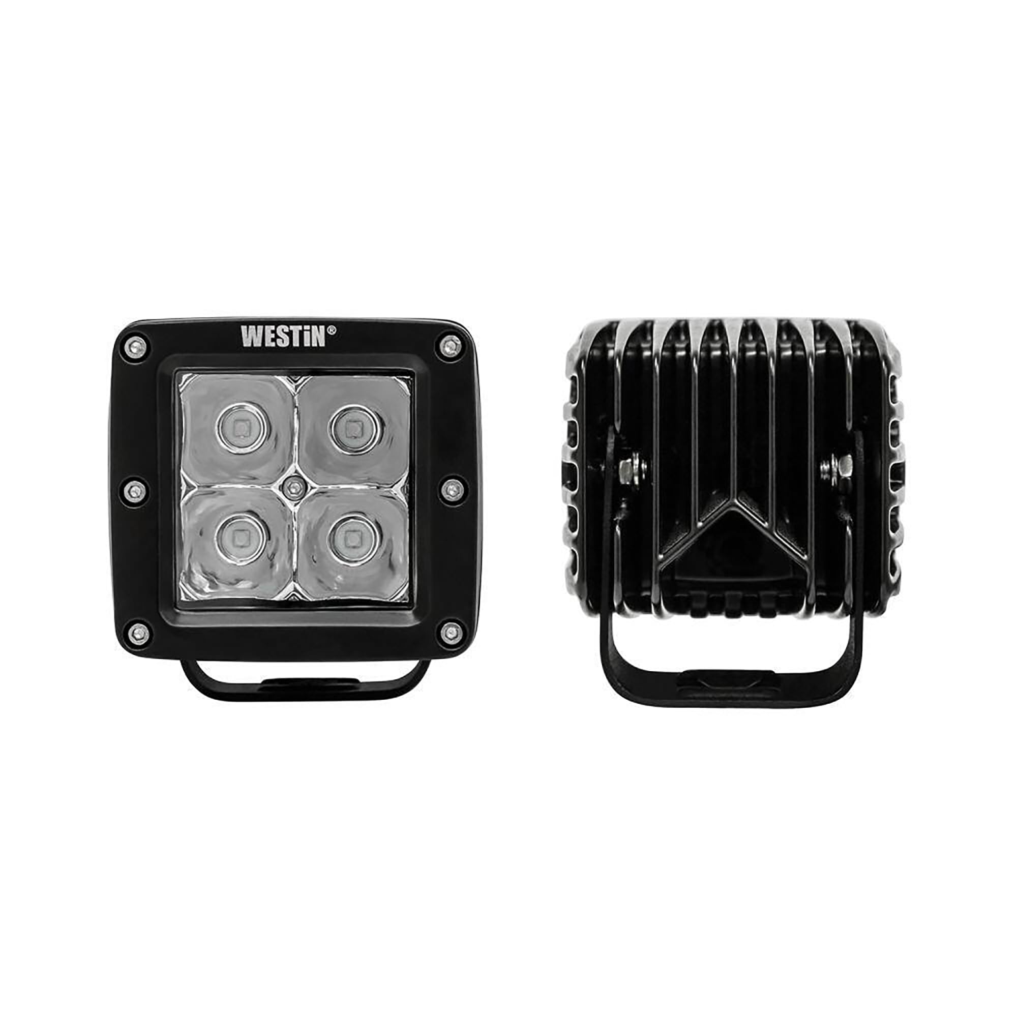 HyperQ LED Westin 09-12200B-PR Auxiliary Lights Flood Beam 3.2x3 in. 5W (Set of 2)