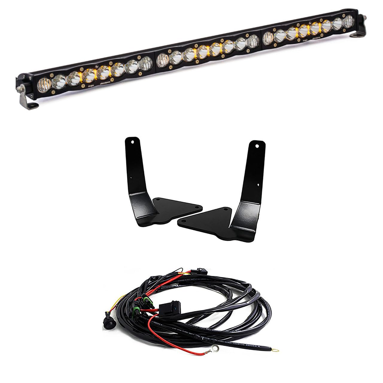 30-Inch Baja Designs S8 LED Bar Lower Grille Light Kit for Chevy Colorado/Canyon 2015-18 Truck (Driving/Combo; Clear Lens)