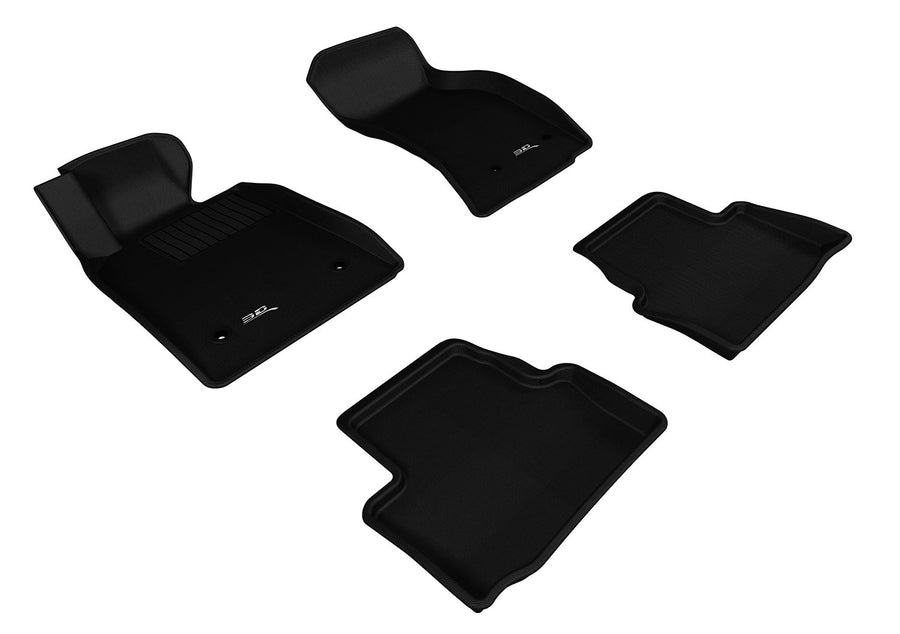 Complete Set 3D MAXpider - L1CD00601509 Custom Fit All-Weather Floor Mat for Select Cadillac ATS Models - Kagu Rubber (Black), Gray