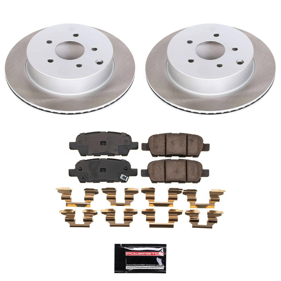 Rear Brake Kit Power Stop SC9134 With Semi-Coated Brake Rotors and Ceramic Brake Pads & Hardware For INFINITI FX35 2009 [Application Specific]