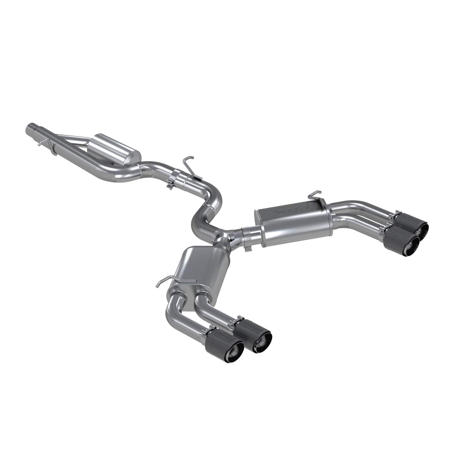 15-18 Audi S3 MBRP SS 3in Quad Split Rear Exit w/Carbon Fiber Tips - T304