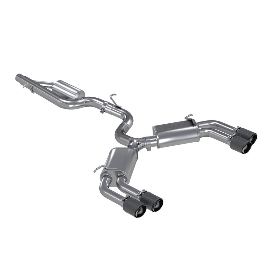 15-18 Audi S3 MBRP SS 3in Quad Split Rear Exit w/Carbon Fiber Tips - T304