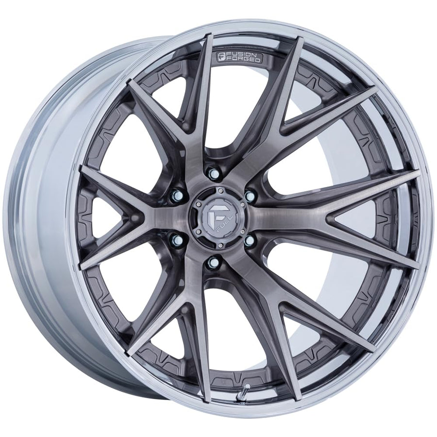 FUEL OFF-ROAD FC402 20X10 CATALYST 6X5.5 4.79-18mm PLATINUM WITH CHROME LIP - FC402AP20106818N
