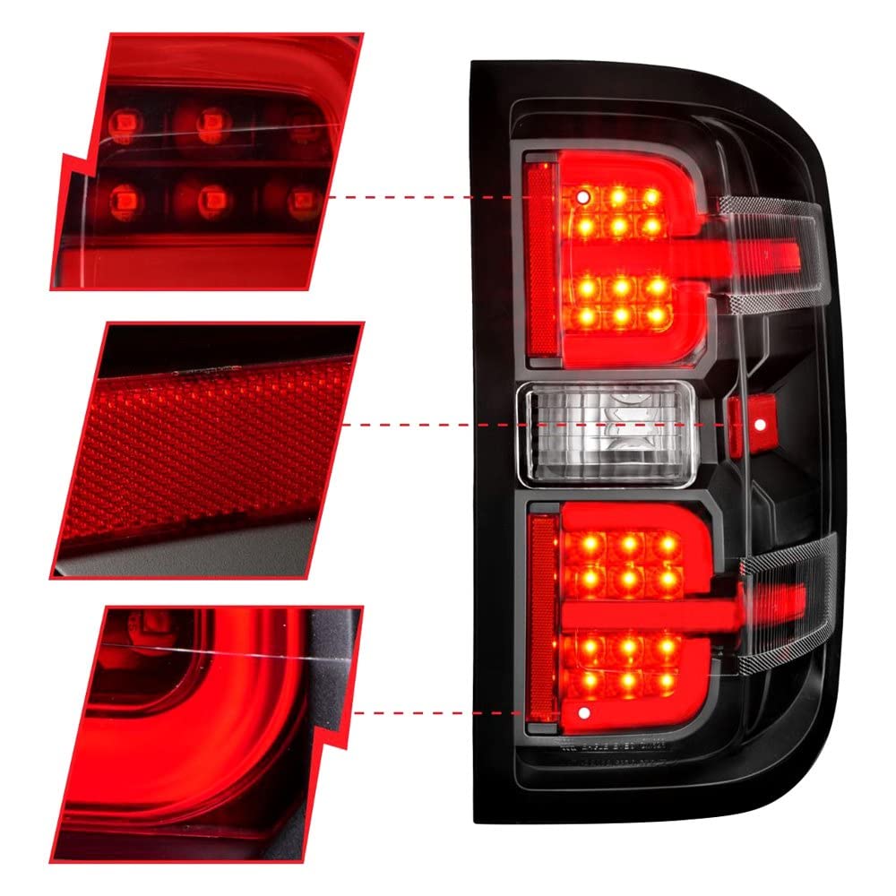 15-19 Chevy Silverado 2500HD/3500HD Anzo USA (Halgn Only) LED Tail Lights w/Black Light Bar & Clear Lens (311425)