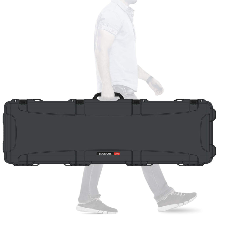 Waterproof Nanuk 995 Professional Gun Case w/Wheels - Graphite