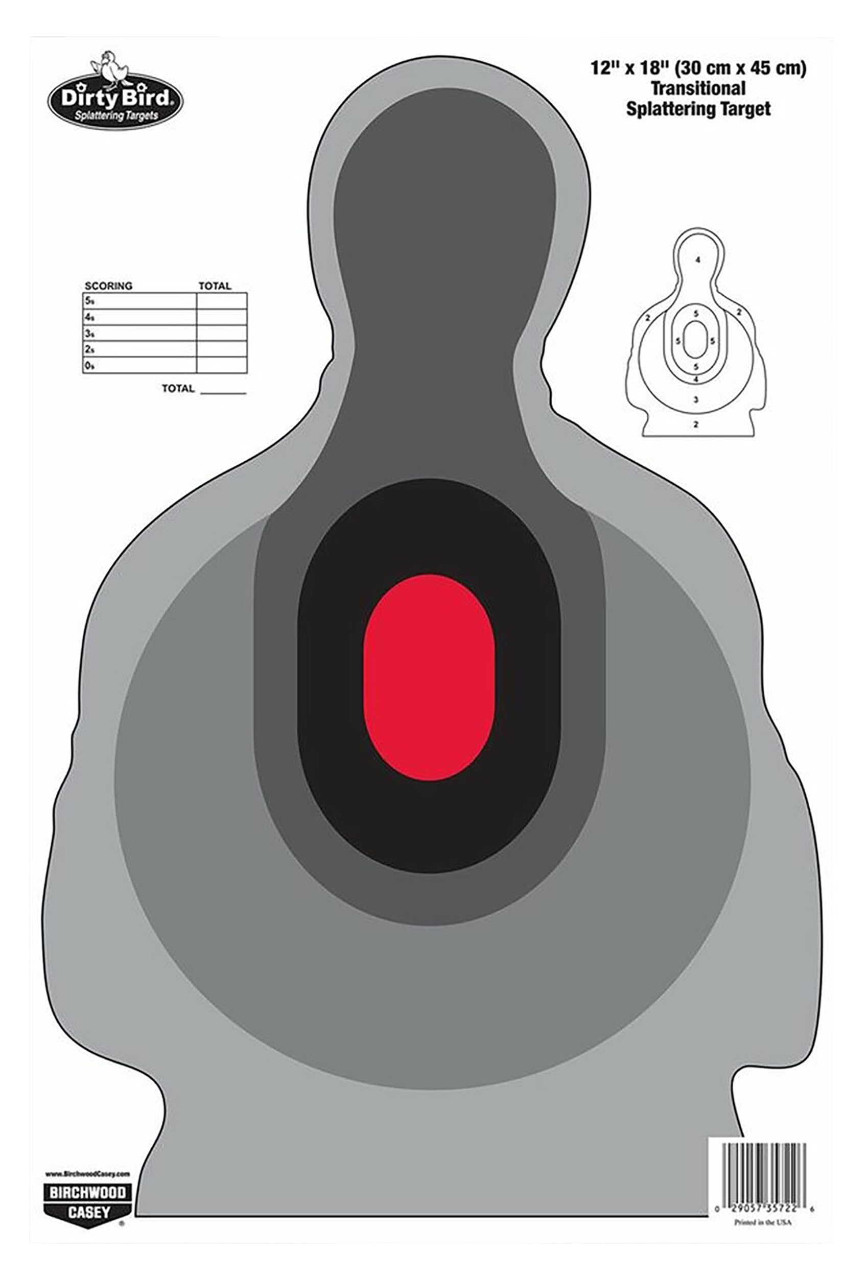 Birchwood Casey Transitional Silhouette Dirty Bird Target (Per 100), 12 x 18-Inch