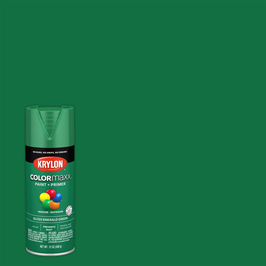 Krylon COLORmaxx K05517007 Spray Paint and Primer for Indoor/Outdoor Use, Gloss Emerald Green 12 Ounce (Pack of 1)