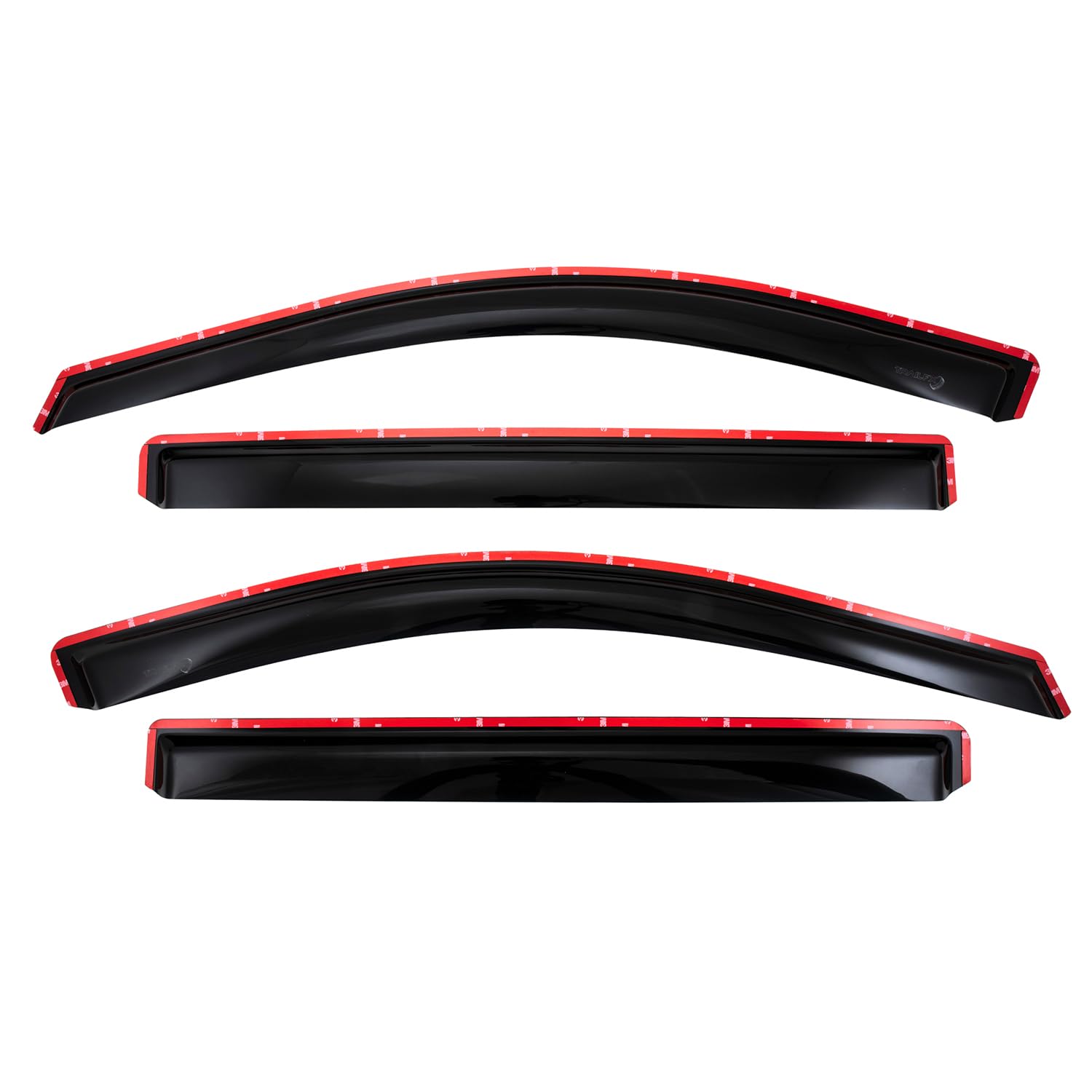 TrailFX Window Vents 4-Piece Low Profile Acrylic Rainguard Set Fits Chevrolet Silverado 1500 Crew Cab 2023-2025 in-Channel Smoked Rainguards TrailFX 4805IC