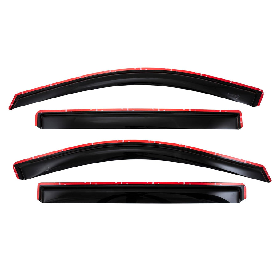 TrailFX Window Vents 4-Piece Low Profile Acrylic Rainguard Set Fits Chevrolet Silverado 1500 Crew Cab 2023-2025 in-Channel Smoked Rainguards TrailFX 4805IC