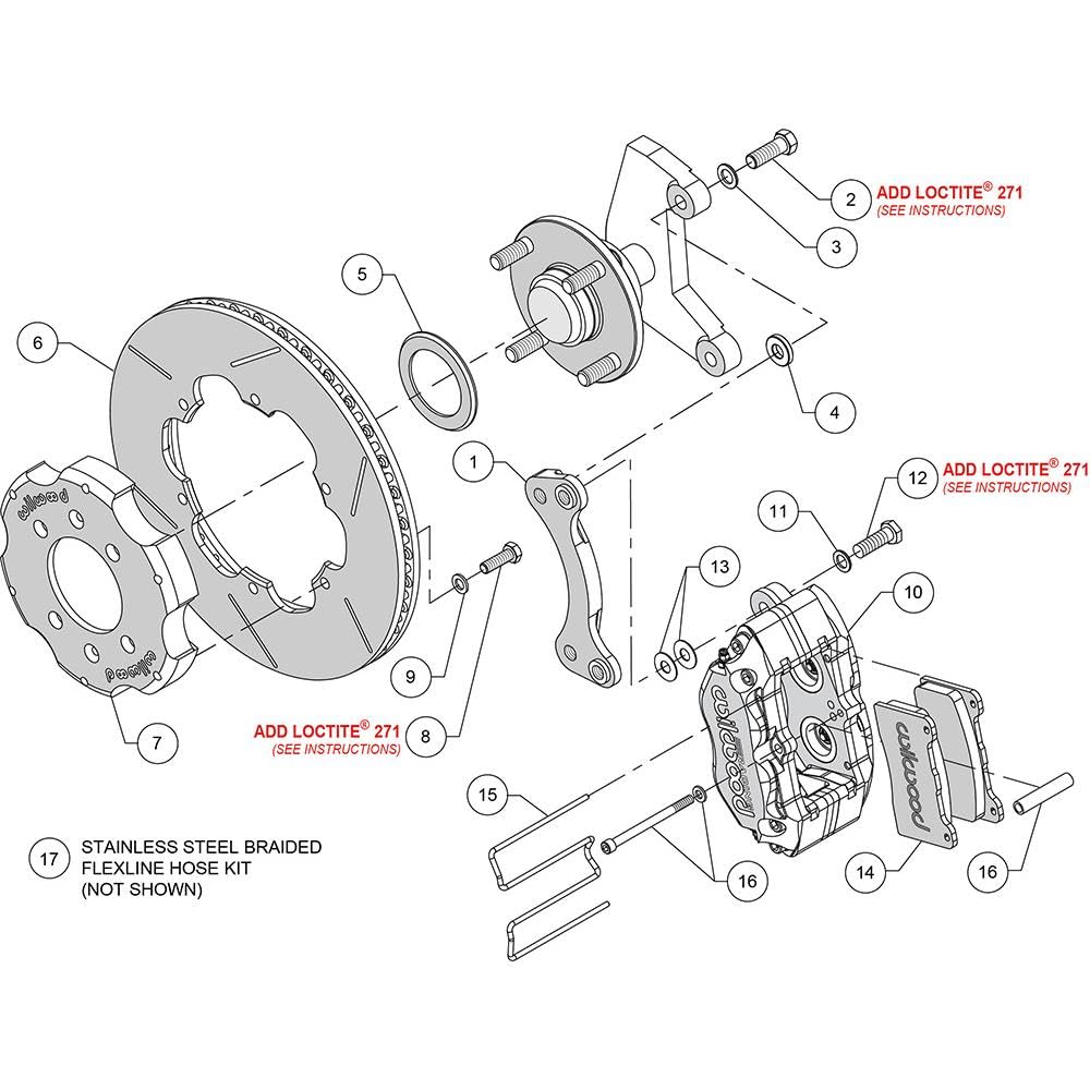 11.00" GT Rotor, FDL/ST Front Hat Kit, Road Race