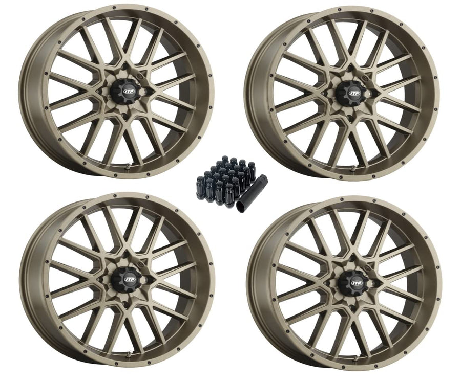 ITP Hurricane Full Set of Bronze 15x7, 5+2, 4/137 UTV SXS Wheels (4)