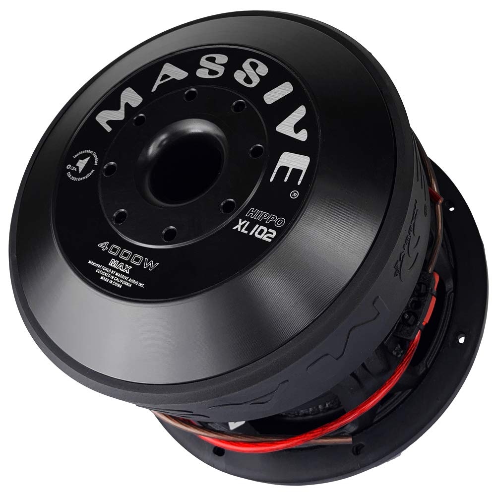 10" Massive Audio Subwoofer 2000W RMS 2 Ohm DVC-HIPPOXL102