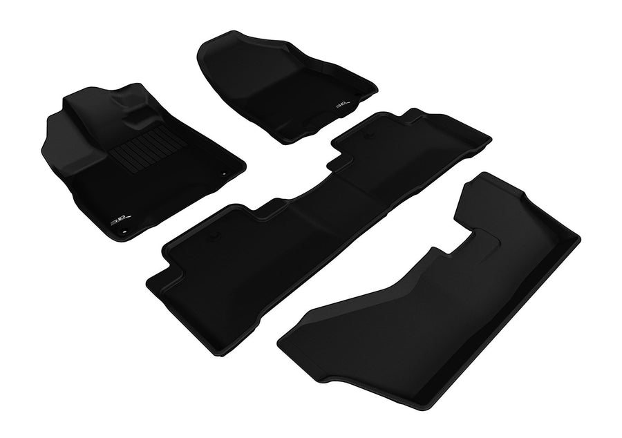 Kagu Floor Mat (Black) 3D MAXpider Custom Fit Compatible with Acura MDX 7-Seat 2014-2020 - Full Set