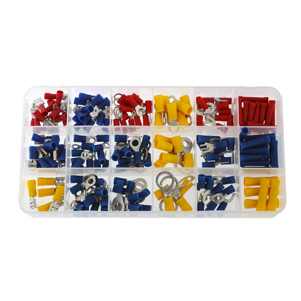 Sierra International Butt Connectors/Ring/Spade Terminals/Quick Disconnects in a Nylon Container (175 Piece)