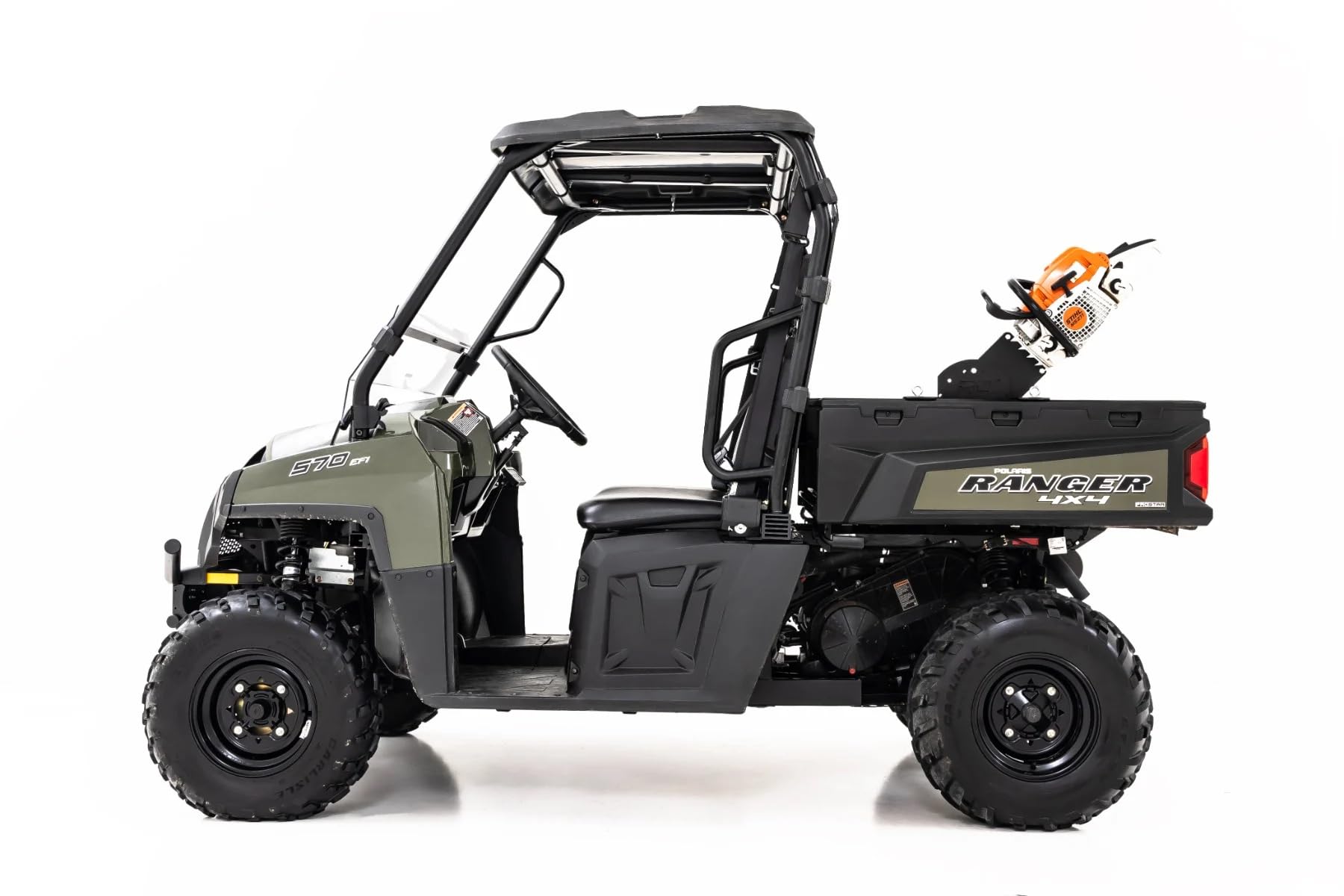Chainsaw Carrier Rough Country Bed Side Mount for Polaris Ranger/Can-Am Defender - Secure Chainsaw Storage, Bolt-on Install, Fits Up to 18" Chainsaws