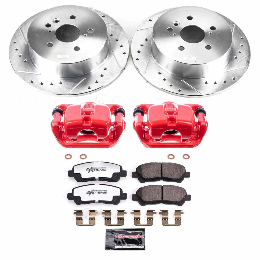Power Stop Z36 KC4714-36 Truck & Tow Rear Caliper Kit-Rotors, Carbon-Fiber Ceramic Brake Pads, Calipers For Toyota Highlander 2008-2013 [Model Specific]
