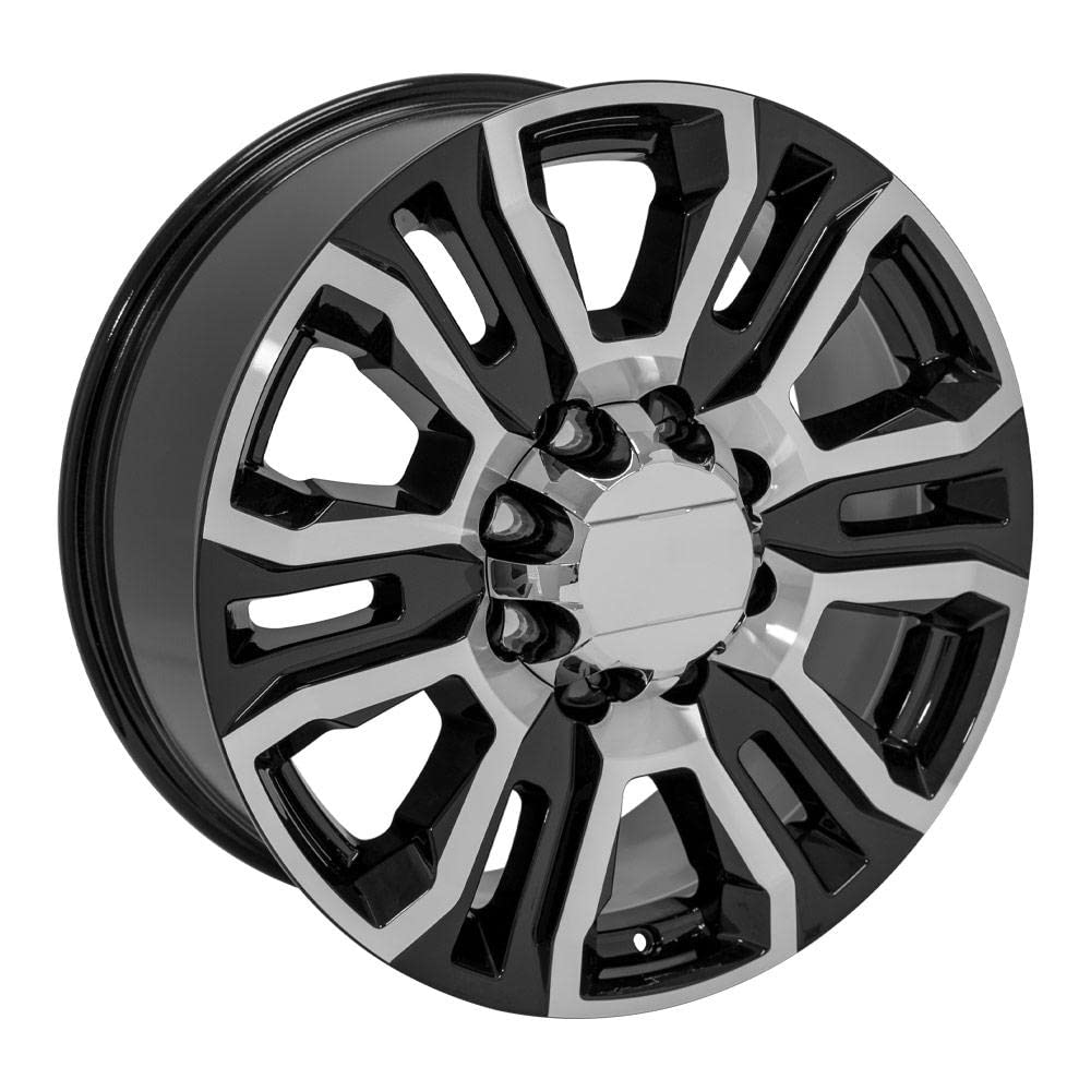 20 Inch OE Wheels CV70A Rim Fits Sierra 2500/3500 Denali Style 8x165.1 20x8.5 Gloss Black Machined - Hollander 5957 (1)