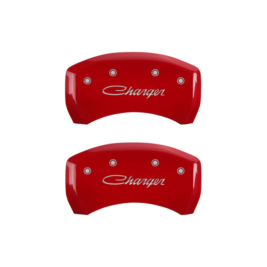 Caliper Covers MGP 12005SCHSRD with Red Powder Coat Finish, (Set of 4)