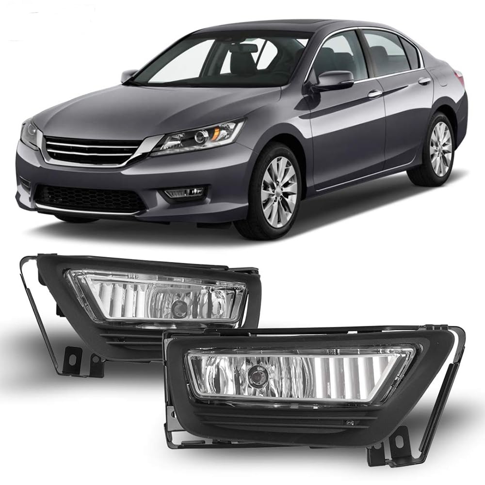 Fog Lights Winjet Compatible with [2013-2015 Honda Accord] + Switch + Wiring Kit Driving