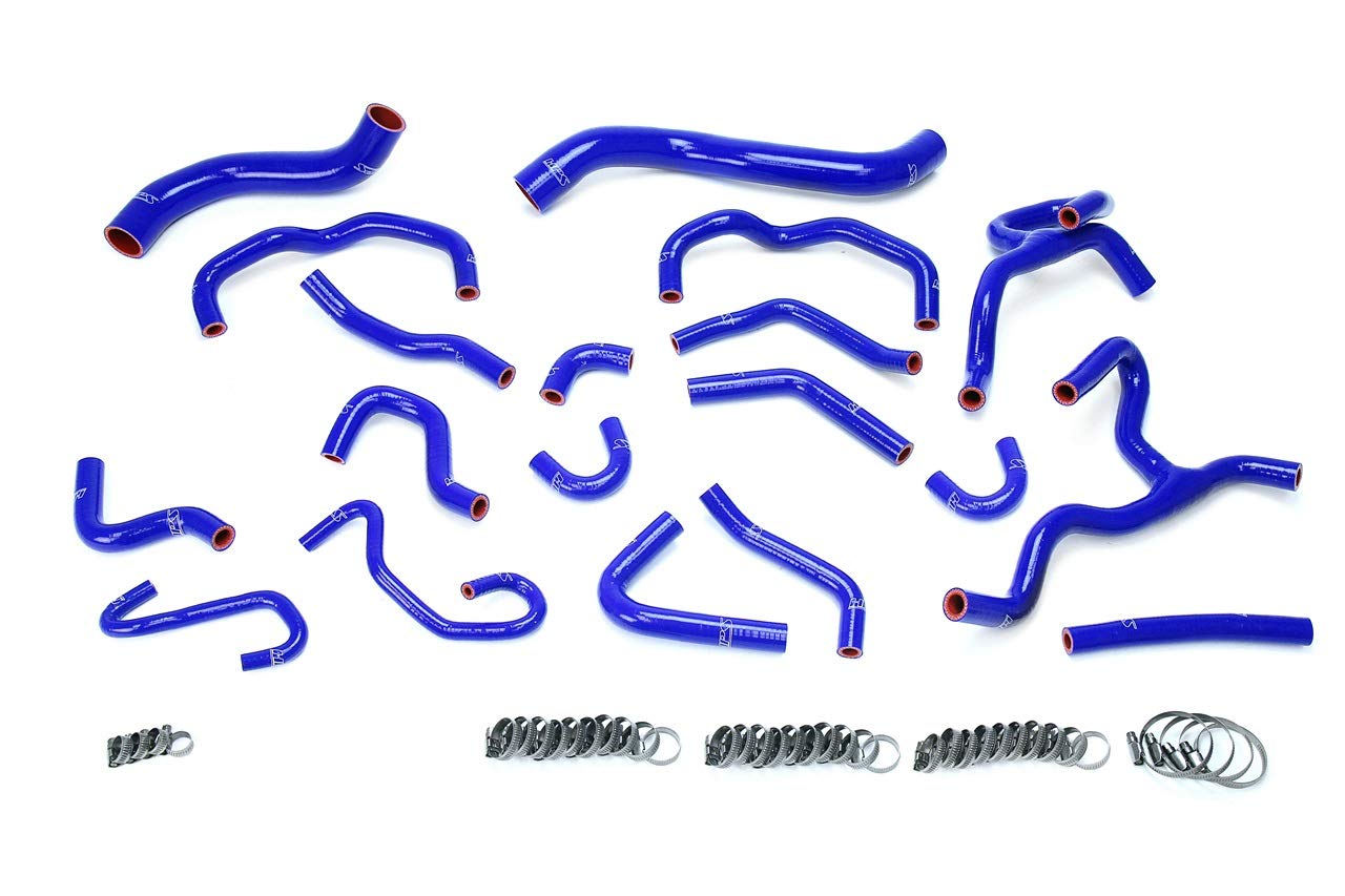 Silicone Radiator + Heater Hose Kit HPS 57-1709-BLUE Coolant, Blue
