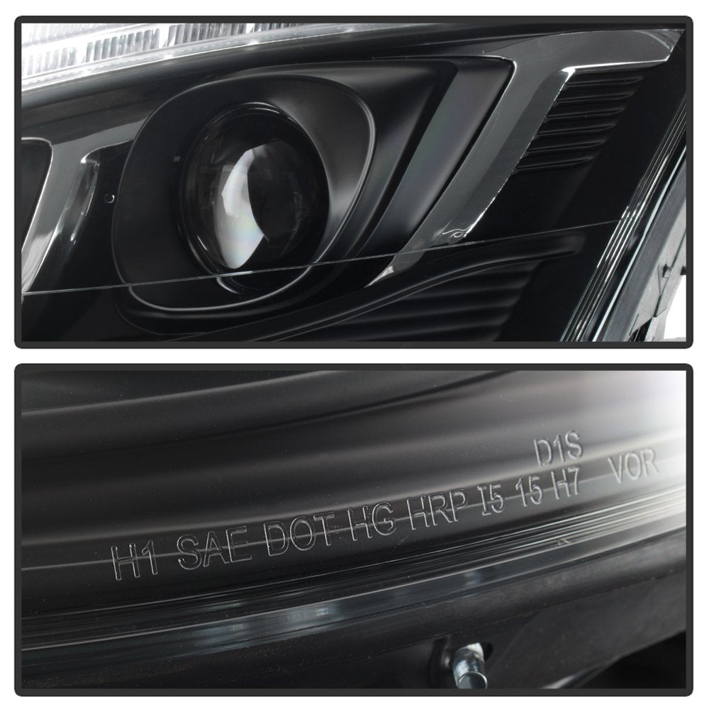Mercedes Benz W221 S Class 07-09 Spyder 5083890 Projector Headlights - Xenon/HID Model Only (Not Compatible With Halogen Model) - DRL LED - Black