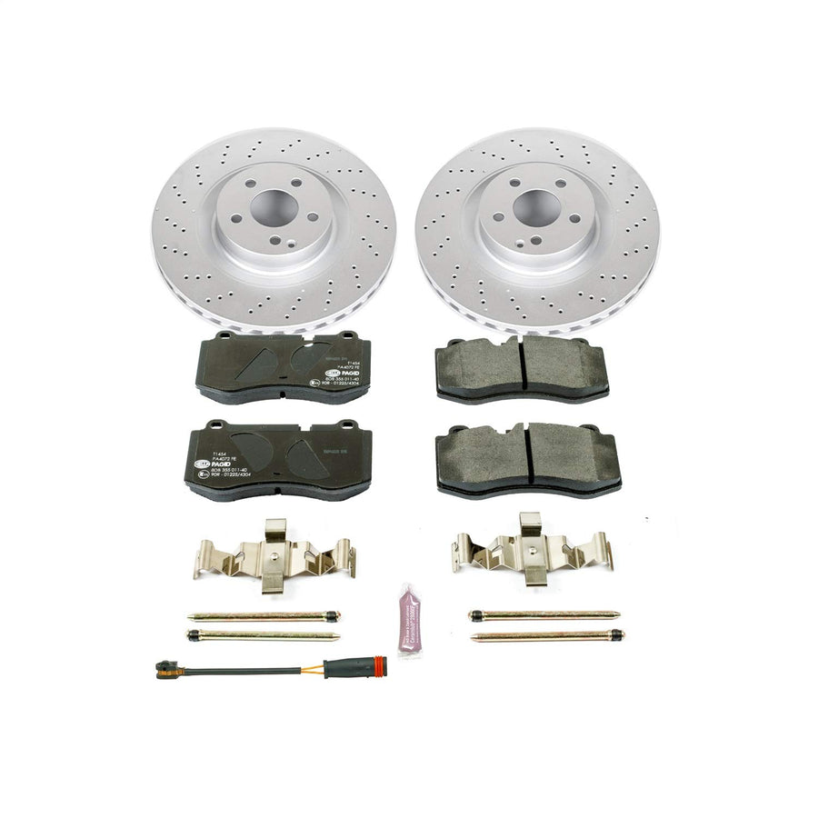 Power Stop Front Euro-Stop Brake Kit ESK6755 and 1 Front Sensor Wire For CL550, CL600, S350, S400, S550, S600, SL550 [Model Specific]