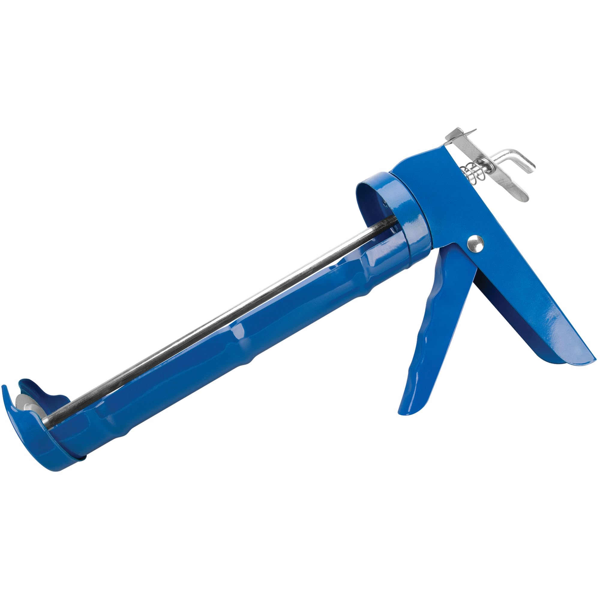 9 In. Performance Tool 1534 Half Barrel Caulking Gun, Metal, Ratcheting Handle, Fits Standard 8-11 Oz. Cartridges, Blue
