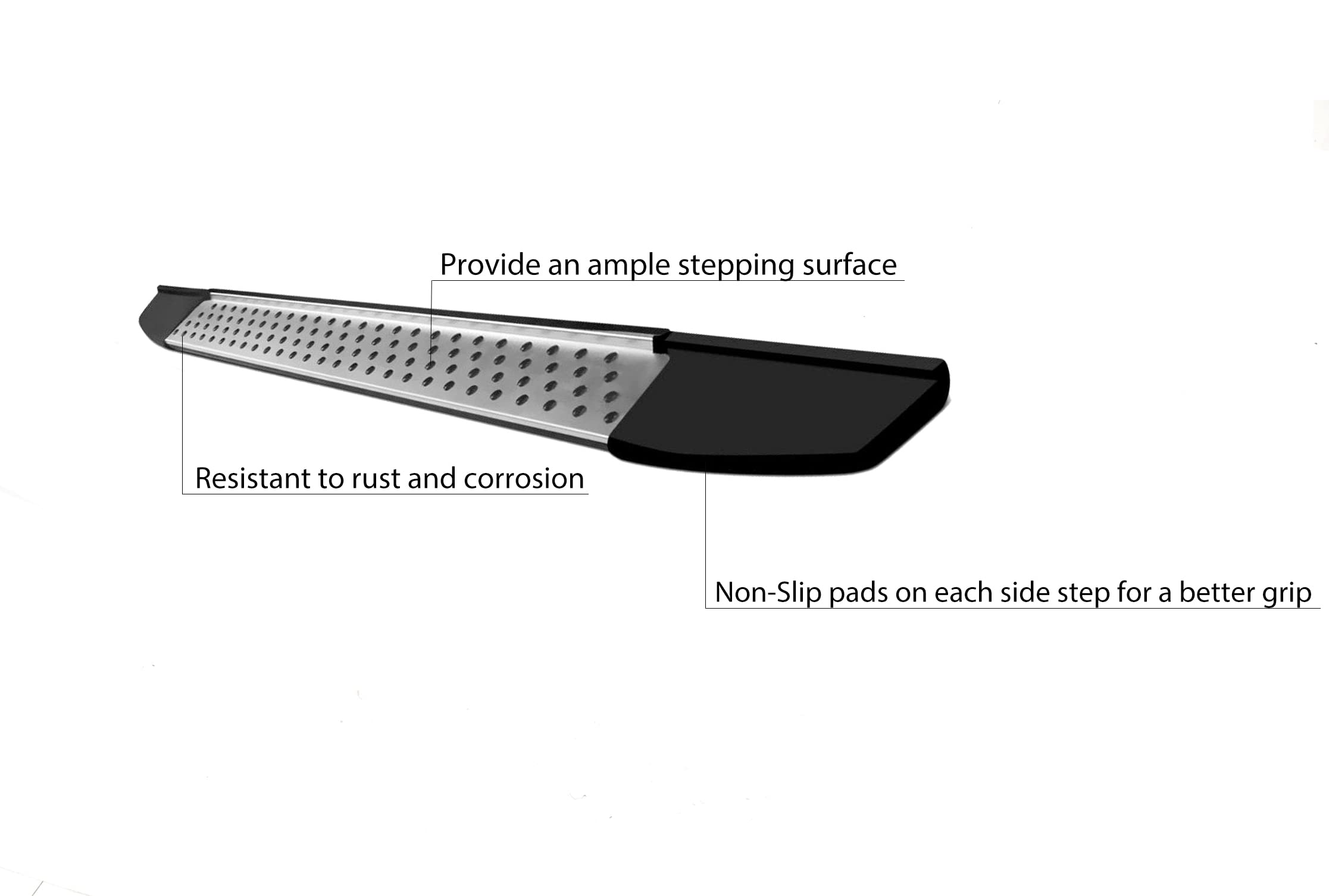 RBME70 Black Horse OEM Replica Running Board Compatible with 2007-2012 BMW X5