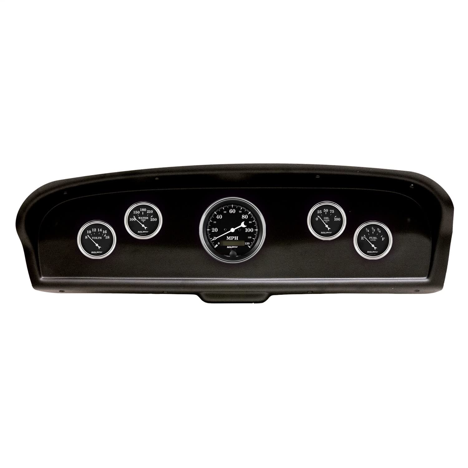 AutoMeter Dash Kit Direct Fit, (3 3/8" X1, 2 1/16" X4), Ford Truck 61-66, Old TYME Black (2105-07)