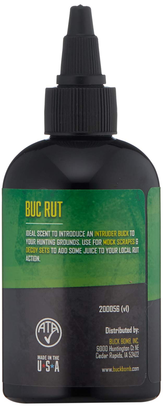 Buck Bomb Natural Hunters Specialties BUC Rut Liquid Scent w/Wicks | Deer Buck Lure Hunting Primetime Pre-Rut Scent Attractant for Hunting, 4 Oz (118 ml.)