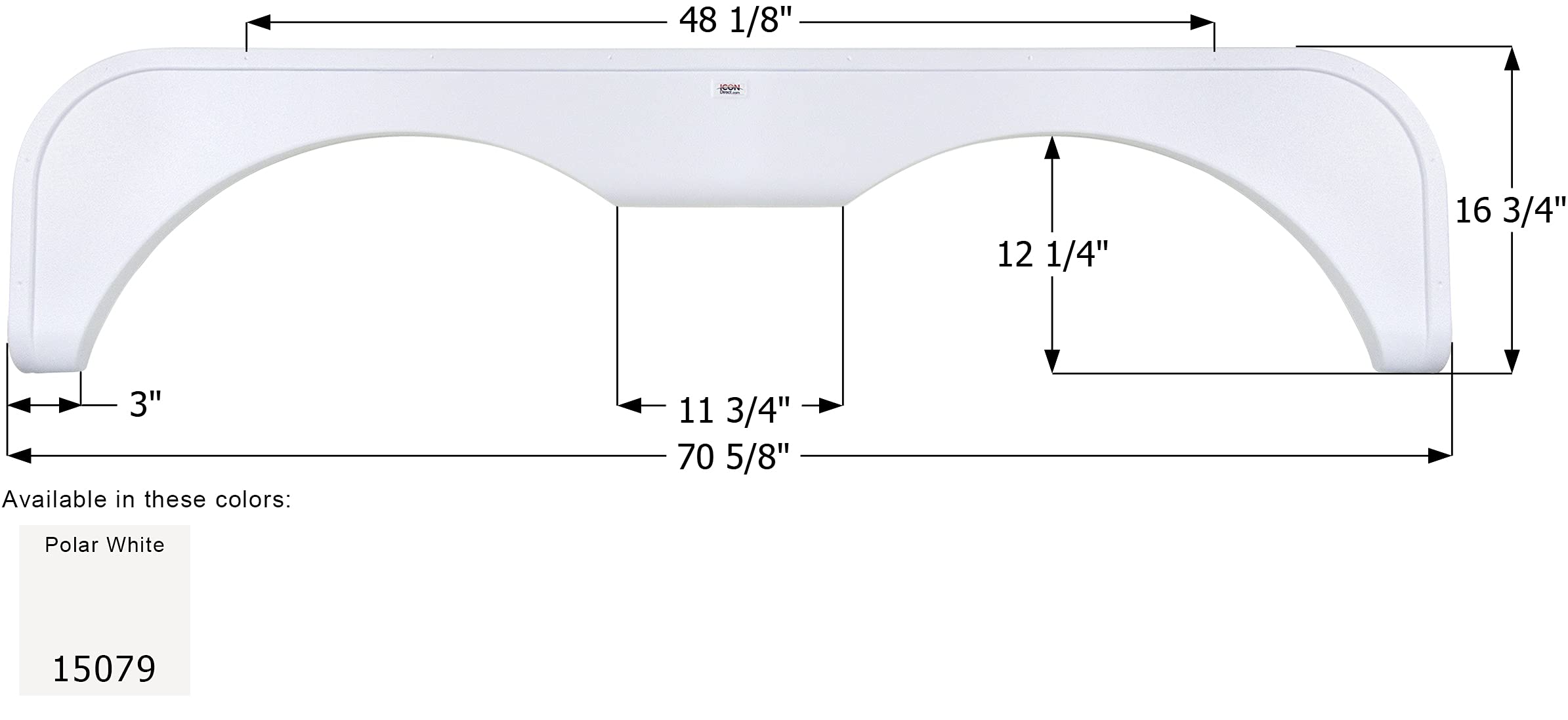 Fender Skirt ICON 15079, Tandem, NuWa, FS5079, Polar White