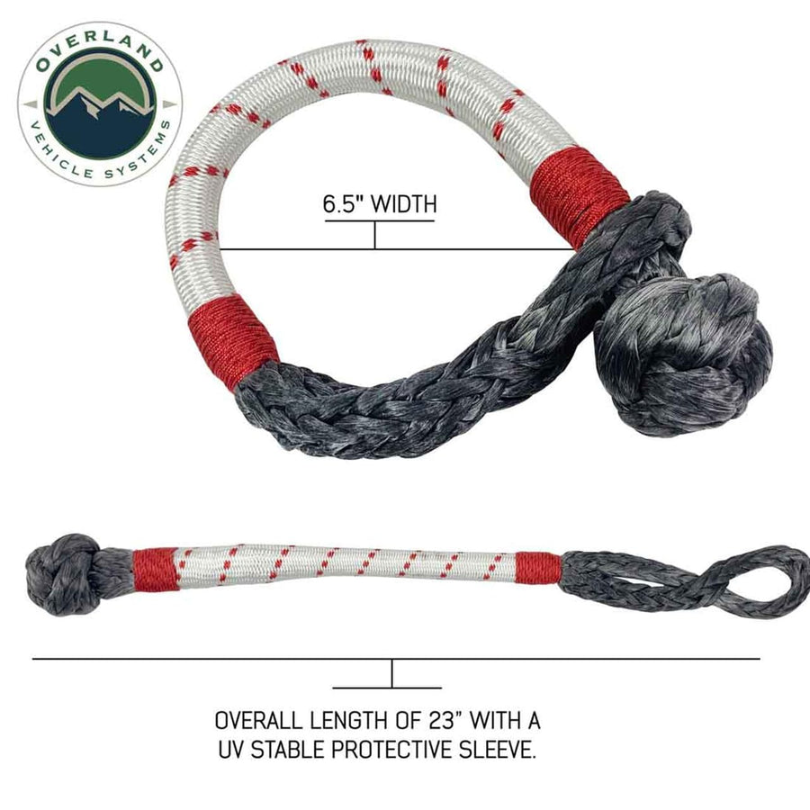 Vehicle Systems Overland Soft Shackle 7/16" x 23" 41,000 LB. with Loop & Abrasive Sleeve - 600 Denier Ballistic Nylon Storage Bag - Dyneema Synthetic Fiber Rope - for Automotive Recovery and Towing