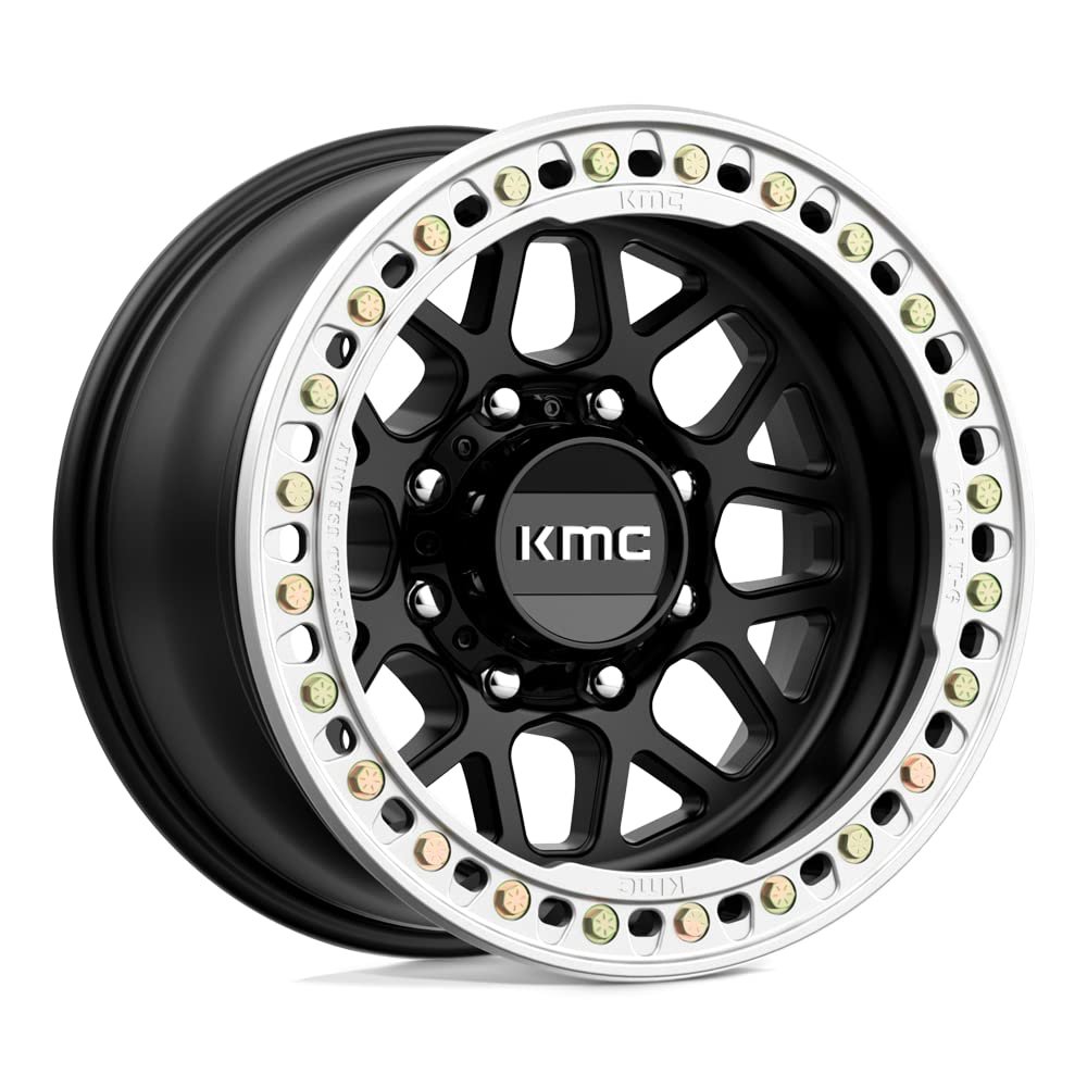 KMC Wheels Grenade KM23579080738N Crawl Beadlock 17X9 8X6.5 S-BLK -38MM
