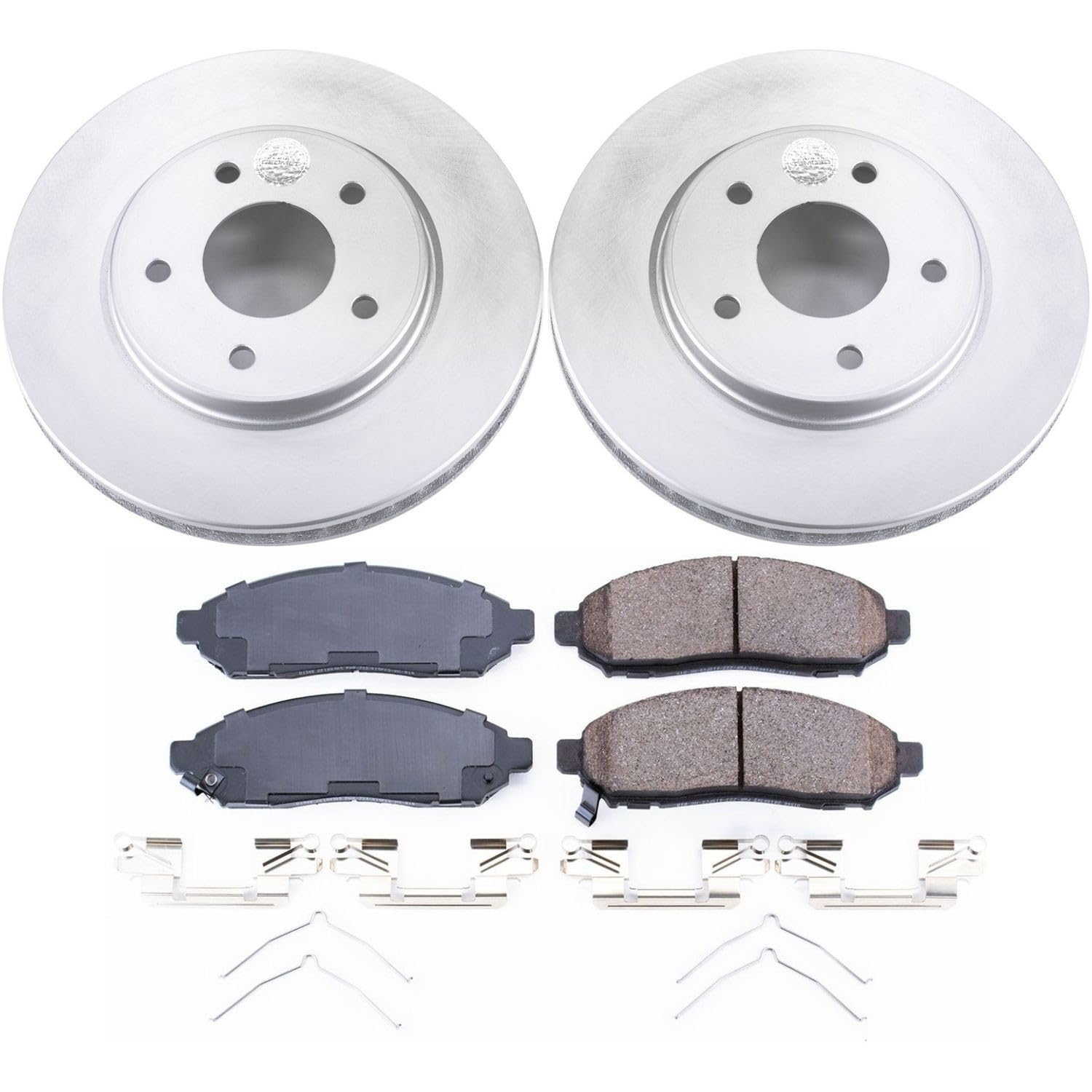 Power Stop CRK6492 Brake Rotor Coated and Ceramic Brake Pads- Front For Chevrolet City Express 2015-2018, Nissan LEAF 2011-2014, Nissan NV200 2013-2021 [Model Specific]