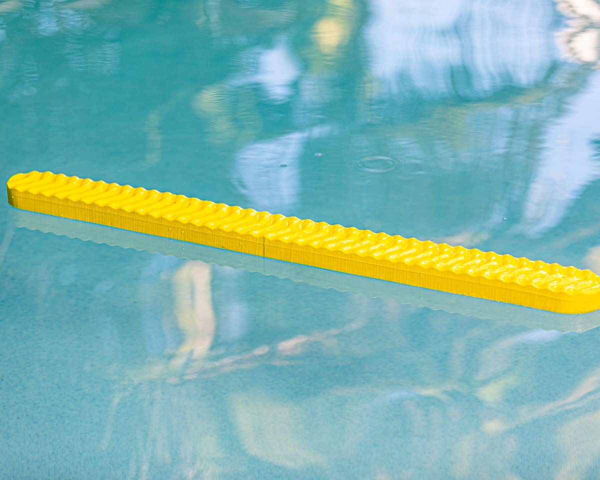 Aqua Lily Pad Pool Noodle Vinyl Foam Drifter Float (43.7” L x 4.3” W x 1.5” H) Ultra Soft and Buoyant for Swimming, Floating, and Water Exercise, Supports 1 Adult (Yellow)