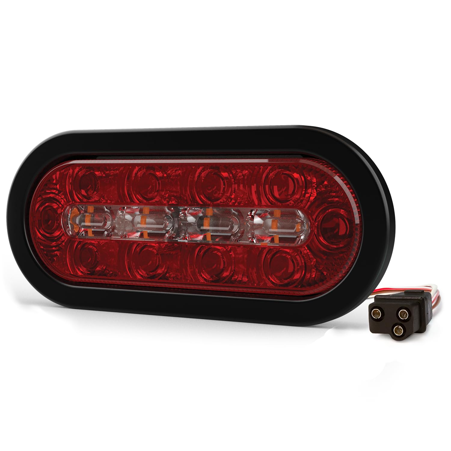 ECCO 8 Inch LED STTR Warning Light Amber White 12V 24V Surface Mount Waterproof Construction Caution Lights for Truck off Road car Commercial Vehicles, 5 Year Warranty