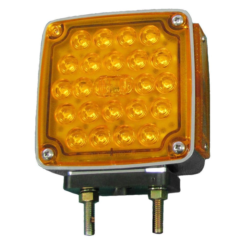 Park/Turn Signal Peterson Manufacturing V327L (With SM, Sqr, Amb/Red, RDSD, 4.72"X4.59"), 1 Pack