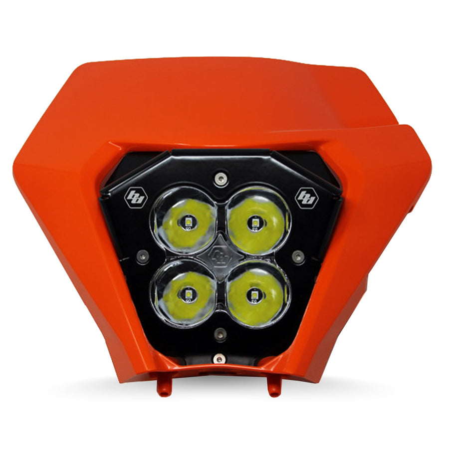 Motorcycle Headlight Kit Baja Designs XL80 (D/C) with 2020-2021 Shell for KTM XC, EXC, XCF Motorcycles (Spot Lens; Clear)