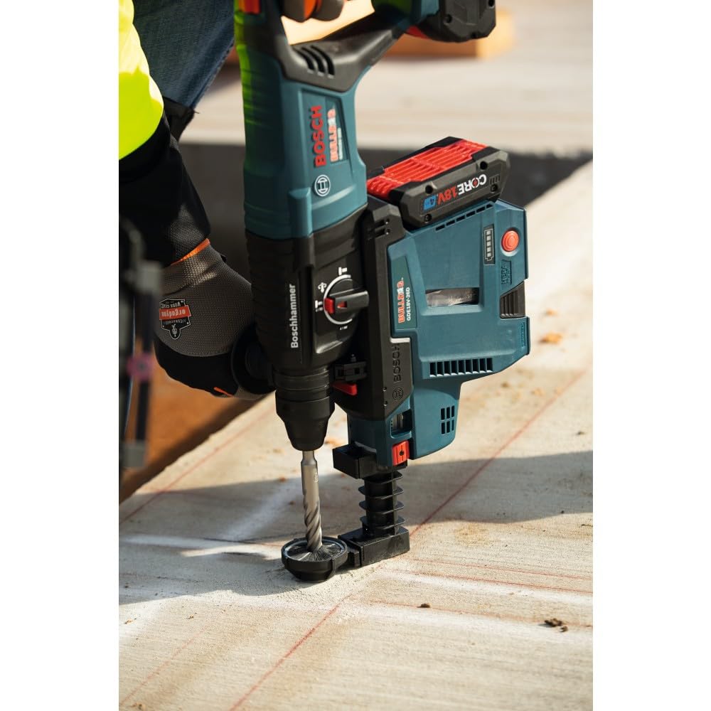 Bosch 18V GBH18V-26DK15 EC Brushless SDS-plus® Bulldog™ 1 In. Rotary Hammer Kit with (1) CORE18V® 4 Ah Advanced Power Battery
