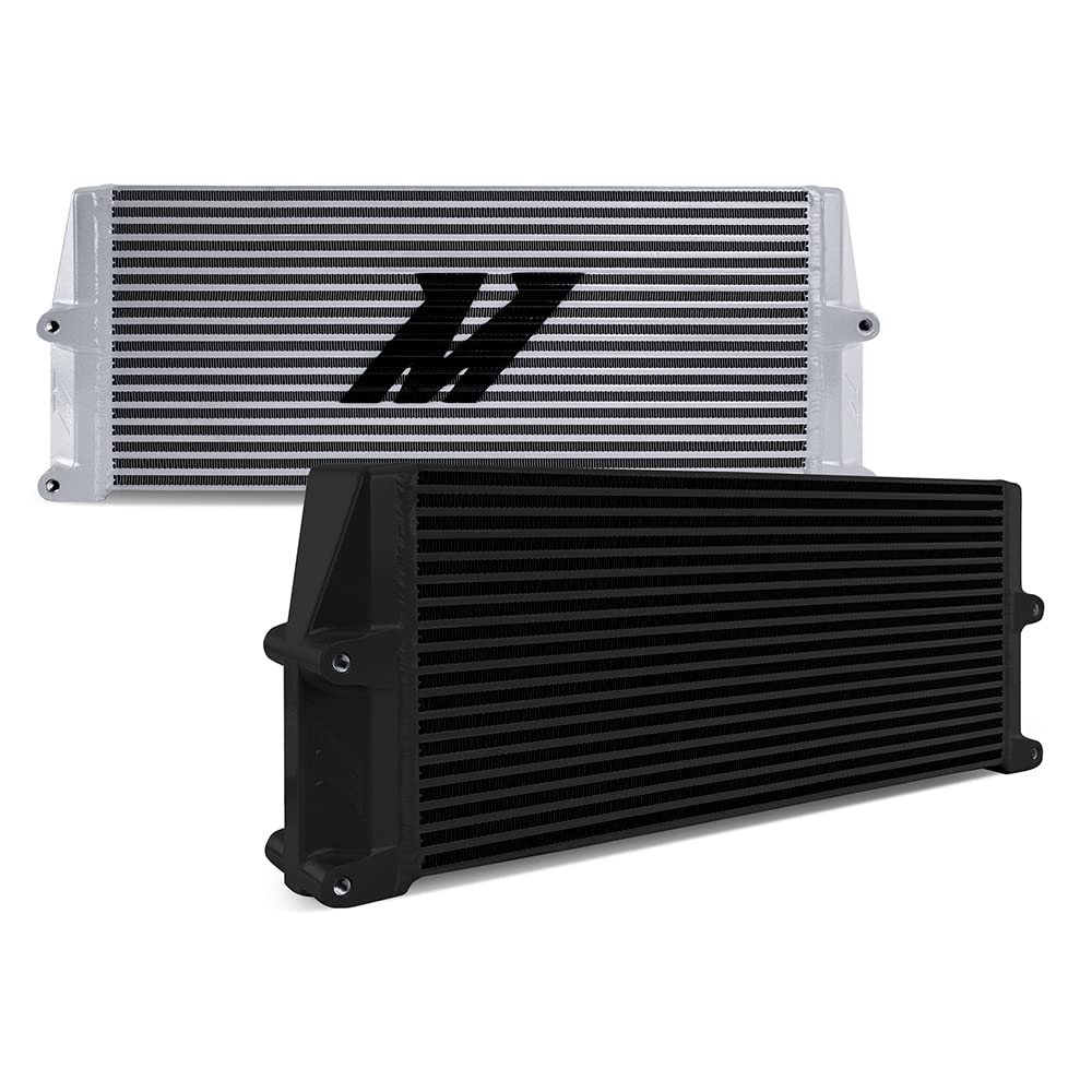 Mishimoto Universal Heavy-Duty Bar-and-Plate Oil Cooler MMOC-SSO-17SL, 17" Core, Same-Side Outlets, Silver