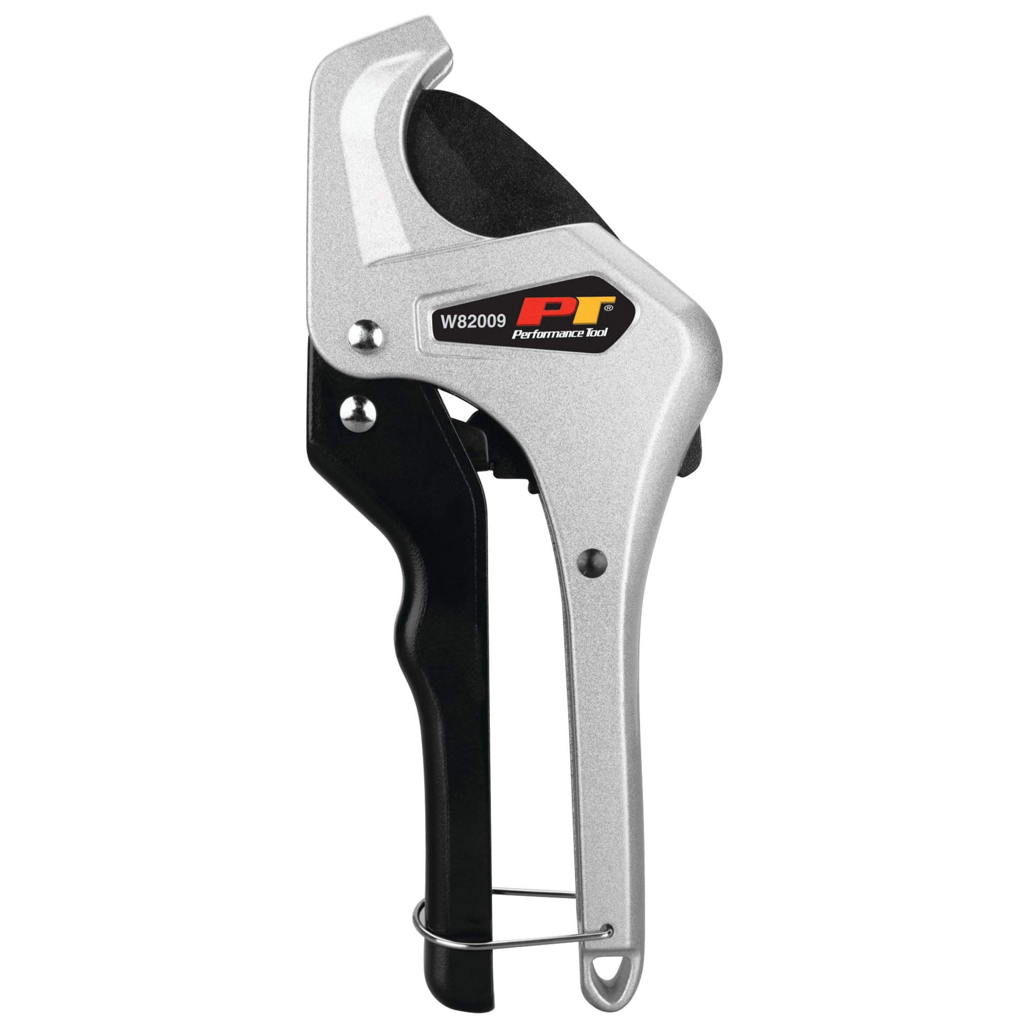 W82009 Performance Tool 1-3/8-Inch Ratcheting PVC Pipe Cutter, Heavy Duty SK5 Steel Blade, Cuts PVC, CPVC, PEX, Rubber Hoses, Sping Loaded Comfort Grip