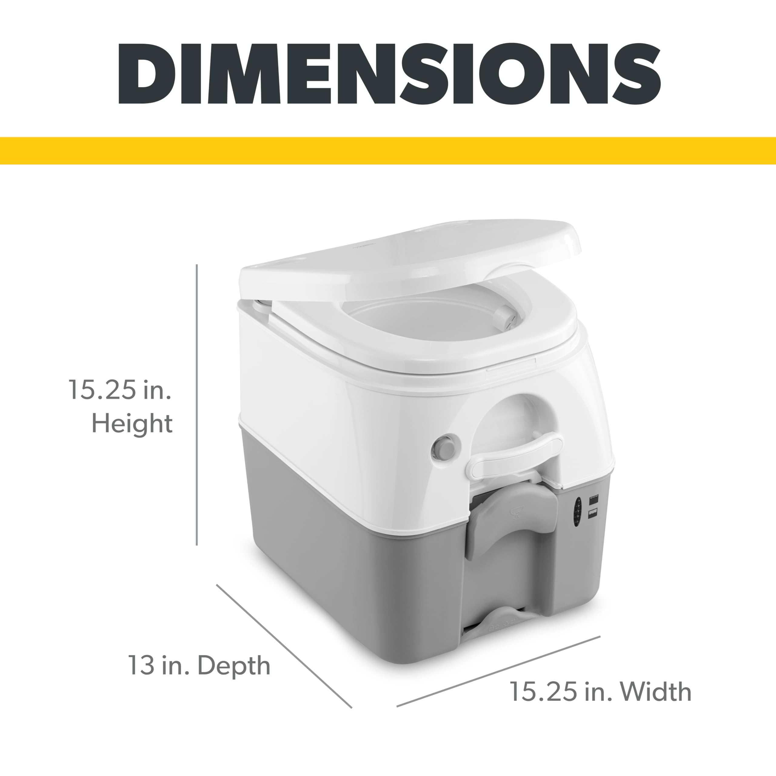 Portable Toilet Dometic 301097606 5.0 Gallon, Gray